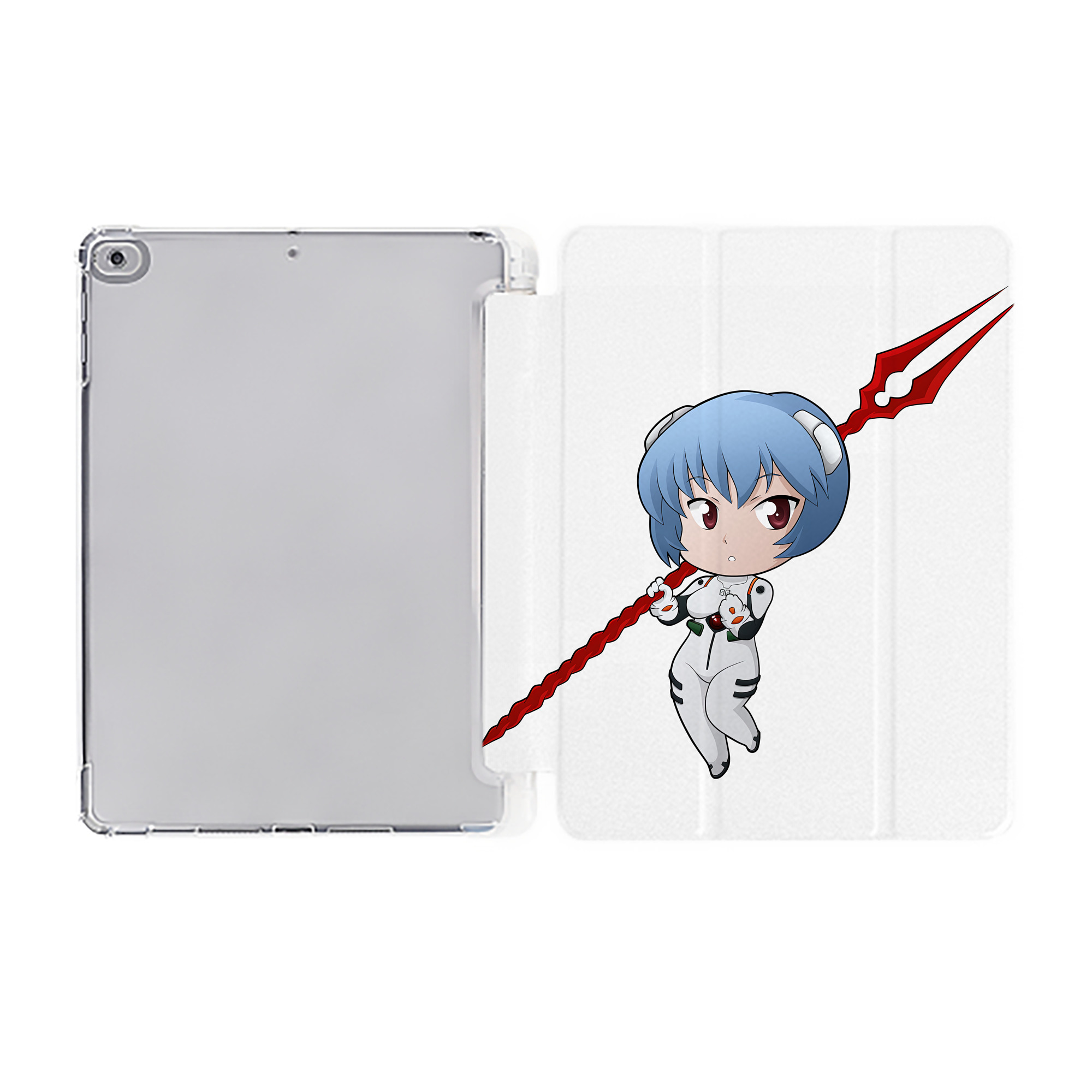 （画像用） EVA 新世紀エヴァンゲリオン IPad ケース ペン収納付き 三つ折りスタンド PUレザー×シリコン 対応機種9.5/10.5/10.9インチ